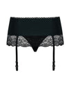 Schwarzer breiter Strapsgurt Miamor aus Stretchstoff und Spitze von Obsessive – Ansicht 8