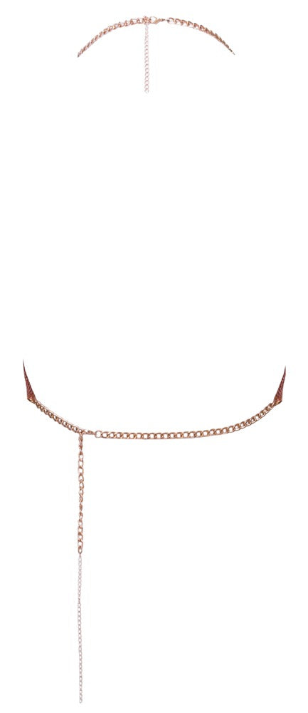 Roségoldenes verführerisches glänzendes Metall Top mit Wasserfall Ausschnitt von Cottelli ACCESSOIRES – Ansicht 8