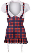 Sexy Schuluniform-Kostüm mit weißer Bluse und kariertem Rock von Cottelli – Ansicht 4