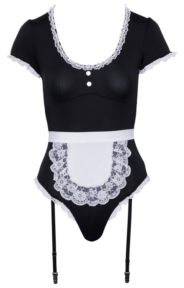 Sexy Kellnerinnen-Kostüm als Straps-Riobody mit Schürze und Spitze von Cottelli – Ansicht 6