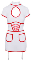 Sexy Krankenschwester-Strapskleid semi-transparent mit roten Details von Cottelli – Ansicht 8