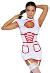 Sexy Krankenschwester-Strapskleid semi-transparent mit roten Details von Cottelli – Ansicht 2