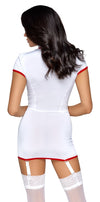 Sexy Krankenschwester-Strapskleid semi-transparent mit roten Details von Cottelli – Ansicht 6