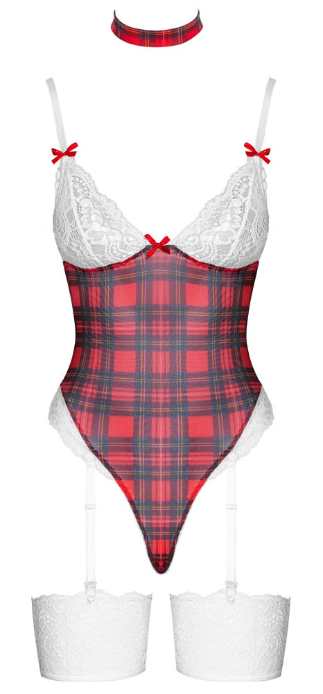Rotes verspieltes Karo Set für unvergessliche Augenblicke von Cottelli COSTUMES – Ansicht 5