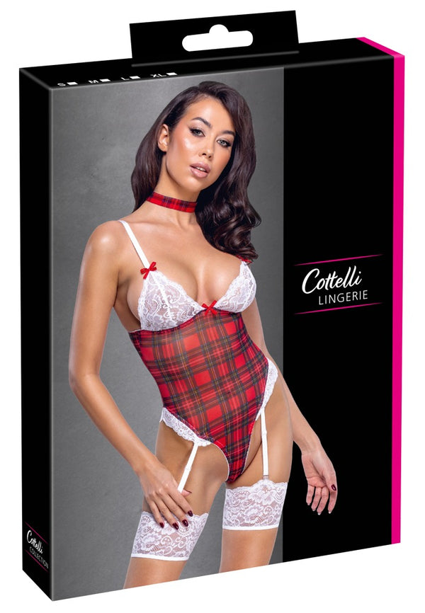 Rotes verspieltes Karo Set für unvergessliche Augenblicke von Cottelli COSTUMES