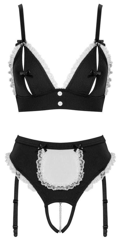 Sexy 2-teiliges Servier-Set im Ouvert-Look mit Bustier und Straps-String von Cottelli – Ansicht 6
