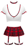 Rotes sündiges Schuluniform Kostüm mit aufregendem Karo Faltenröckchen von Cottelli COSTUMES – Ansicht 6