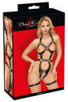 Schwarzes verführerisches Harness mit edlen Metalldetails von Bad Kitty