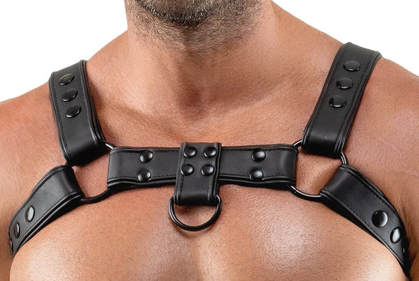 Schwarzes markantes Brustharness für maskuline Muskelspiele von Svenjoyment – Ansicht 13