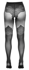 Schwarze Strumpfhose ouvert im raffinierten Overknee-Design von Cottelli – Ansicht 6