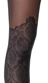 Schwarze Strumpfhose ouvert im Overknee-Look mit feiner Spitzenoptik von Cottelli – Ansicht 6