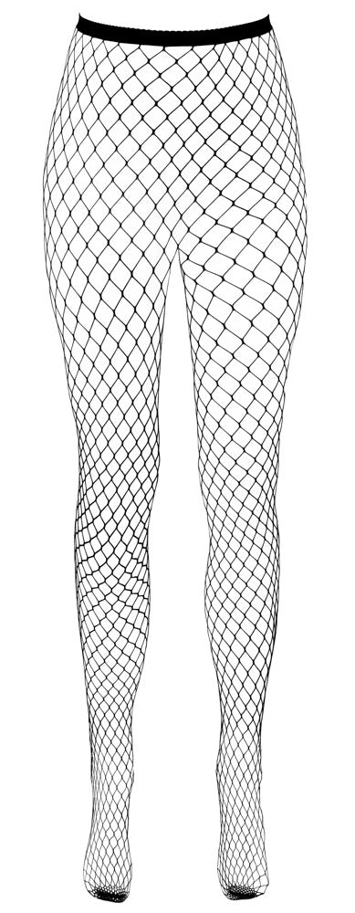 Schwarzes verführerisches Netzstrumpfhosen Modell mit offenem Schritt von Cottelli LEGWEAR – Ansicht 4