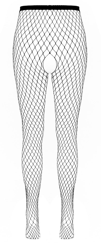Schwarzes verführerisches Netzstrumpfhosen Modell mit offenem Schritt von Cottelli LEGWEAR – Ansicht 5
