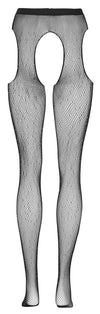 Schwarze Glitzer-Netz-Straps-Strumpfhose mit offenem Schritt und Cut-outs von Cottelli – Ansicht 8