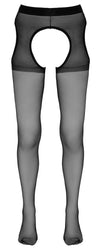 Schwarze verführerische Straps Strumpfhose mit offenem Schritt von Cottelli LEGWEAR – Ansicht 6