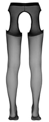 Schwarze verführerische Straps Strumpfhose mit offenem Schritt von Cottelli LEGWEAR – Ansicht 7
