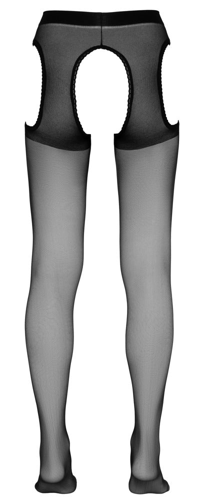 Schwarze verführerische Straps Strumpfhose mit offenem Schritt von Cottelli LEGWEAR – Ansicht 7