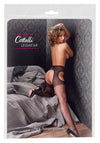 Schwarze verführerische Straps Strumpfhose mit offenem Schritt von Cottelli LEGWEAR