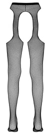 Schwarze verführerische Straps Strumpfhose mit offenem Schritt von Cottelli LEGWEAR – Ansicht 7