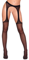 Schwarze verführerische Straps Strumpfhose mit offenem Schritt von Cottelli LEGWEAR – Ansicht 2