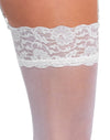 Weißes verführerisches Strumpf Paar mit breitem Spitzenabschluss von Cottelli LEGWEAR – Ansicht 6