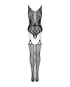 Schwarzes Bodystocking G324 aus hochwertigem Strick von Obsessive – Ansicht 3