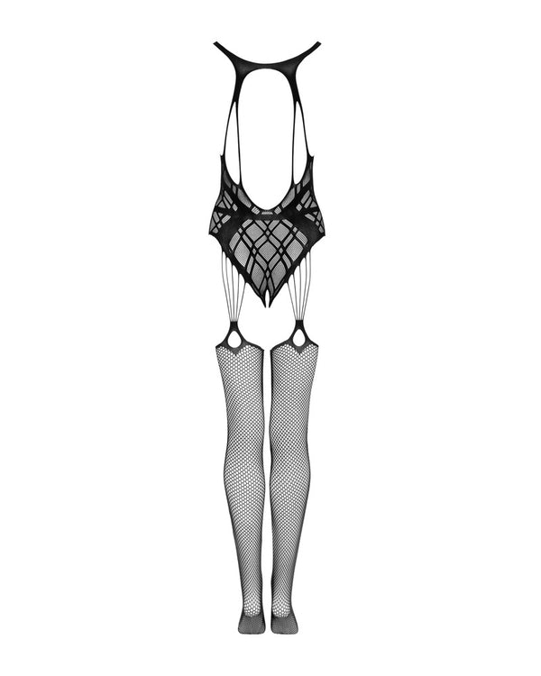 Schwarzes Bodystocking G324 aus hochwertigem Strick von Obsessive – Ansicht 4