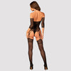 Schwarzes Bodystocking G333 mit verlockenden Verzierungen von Obsessive – Ansicht 2