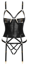 Schwarze verführerische Strapscorsage mit goldenen Akzenten von Cottelli LINGERIE – Ansicht 6