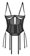 Schwarze busenfreie Corsage Euphori im minimalistischen Style von Obsessive – Ansicht 8