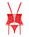 Rotes Korsett Blossmina mit Tanga und sinnlicher Rückenschnürung von Obsessive – Ansicht 4