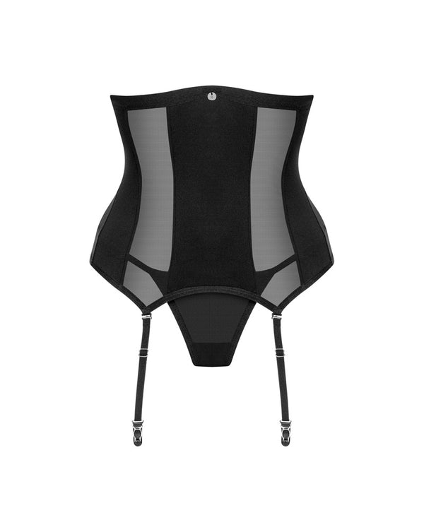 Schwarze Unterbrust-Corsage Chic Amoria mit String von Obsessive – Ansicht 3