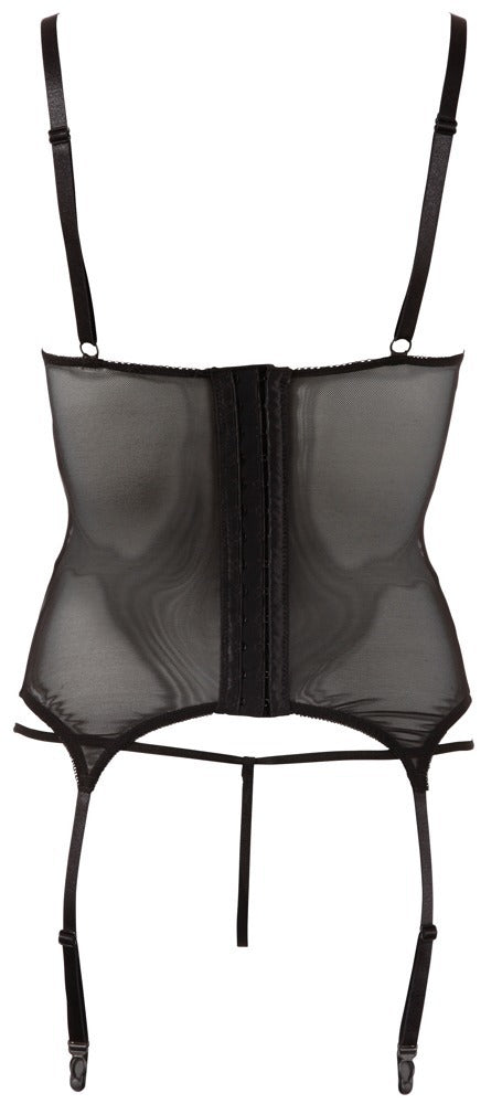 Schwarzes Strapshemd und String aus Powernet mit Wetlook-Streifen von Cottelli – Ansicht 5