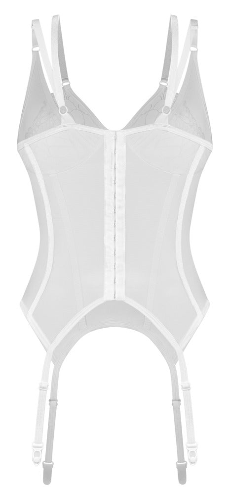 Weiß-transparentes Strapshemd Arrowel mit zarter Spitze von Obsessive – Ansicht 7