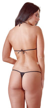Schwarzer Body mit offenen Cups, Strass und Neckholder (offener Schritt) von NO:XQSE – Ansicht 3