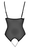 Schwarzer Body ouvert aus Powernet und Spitze mit Perlenketten von Cottelli – Ansicht 7