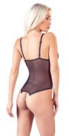 Schwarzer Body ouvert aus Powernet und Spitze mit Perlenketten von Cottelli – Ansicht 5