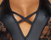 Schwarzer Riobody im Mattlook mit seitlichen Spitzeneinsätzen und Stretchbändern von Cottelli PARTY – Ansicht 8