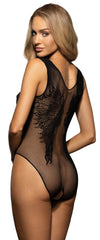 Schwarzer Body B112 aus weichem Mesh mit frechem Design von Obsessive – Ansicht 4