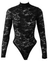 Schwarzer verführerischer Spitzenbody mit elegantem Stehkragen von Cottelli LINGERIE – Ansicht 5