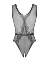 Schwarzer knapper Body ouvert B115 aus Netz mit eingewebter Spitze von Obsessive – Ansicht 7