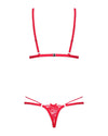 Roter Stringbody Lovlea aus elastischer Spitze mit Riemchen von Obsessive – Ansicht 4