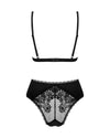Schwarzer knapper Body Maderris aus Stretchmaterial und Spitze von Obsessive – Ansicht 4