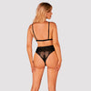 Schwarzer knapper Body Maderris aus Stretchmaterial und Spitze von Obsessive – Ansicht 2