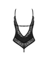 Schwarzer Stringbody ouvert Bellastia aus Floralspitze von Obsessive – Ansicht 4