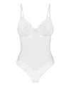 Weißer extravaganter Spitzen Body aus transparentem Tüll von Obsessive – Ansicht 5