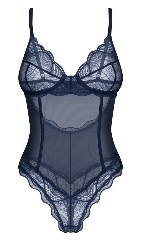 Transparenter Body ouvert Nightly Blue in elegantem Blau-in-Blau von Obsessive – Ansicht 4