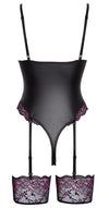 Schwarzer verführerischer Straps Body mit pinken Spitzenakzenten von Cottelli LINGERIE – Ansicht 6