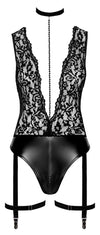 Straps-Body mit Halsband, 2-Wege-Reißverschluss und Kette von Noir Handmade – Ansicht 11