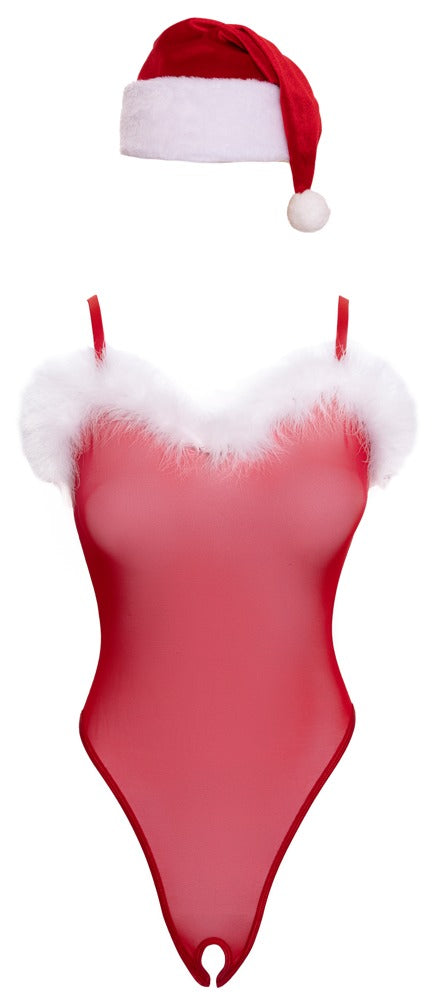 Rotes verführerisches Weihnachts Set mit kuscheliger Zipfelmütze von Cottelli LINGERIE – Ansicht 7